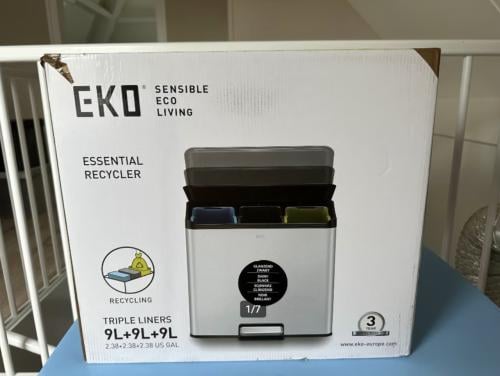 Eko prullenbak zwart 9L+9L+9L (nieuw)