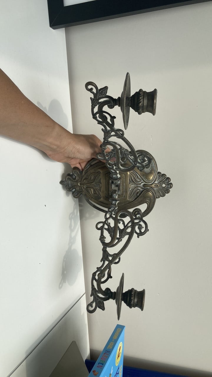 Art nouveau wand kandelaar dubbel