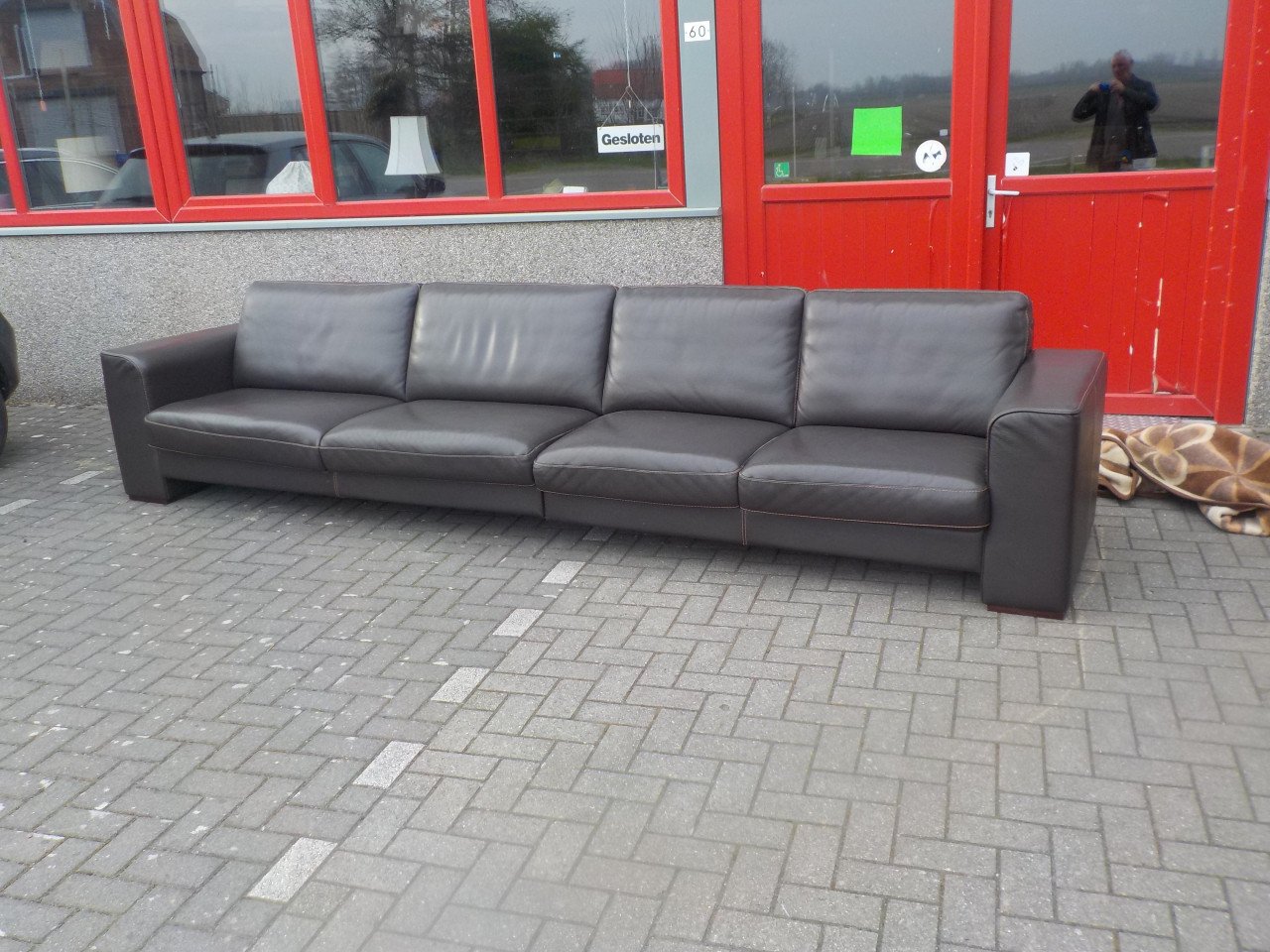 Mooie kwaliteit leren extreem grote hoekbank325 x 295 cm of 380 cm breed