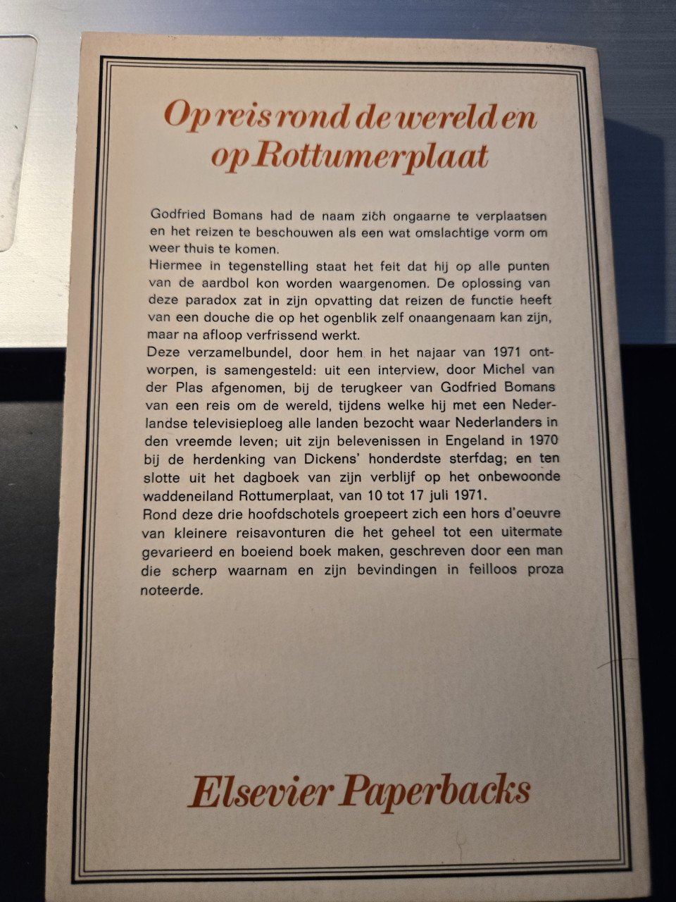 Boek: Op reis rond de wereld en op Rottumerplaat van Godfried Bomans 1982