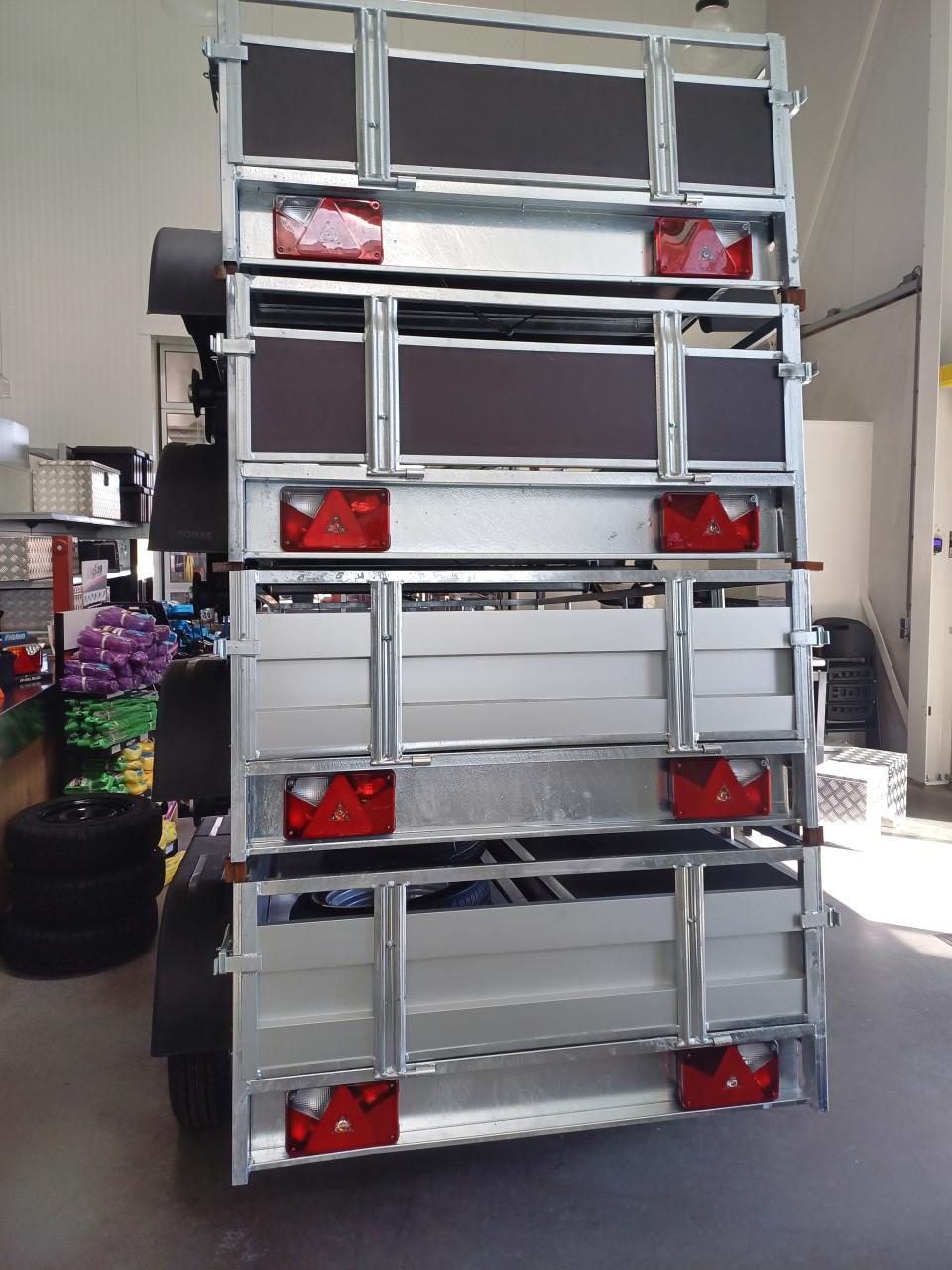 Nieuwe bakwagen in houten uitvoering 257x130cm 750kg actieprijs!