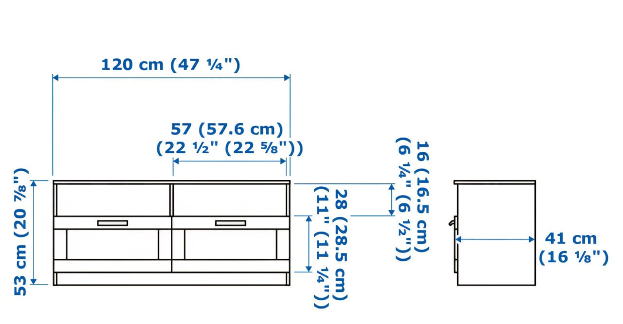 Brimnes Ikea tv meubel 120x41x53 cm zwart