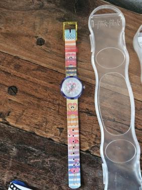 Flik Flak kinderhorloge met flamingo's - Zo goed als nieuw