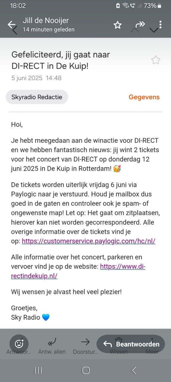 Concertkaarten Di-Rect t.e.a.b