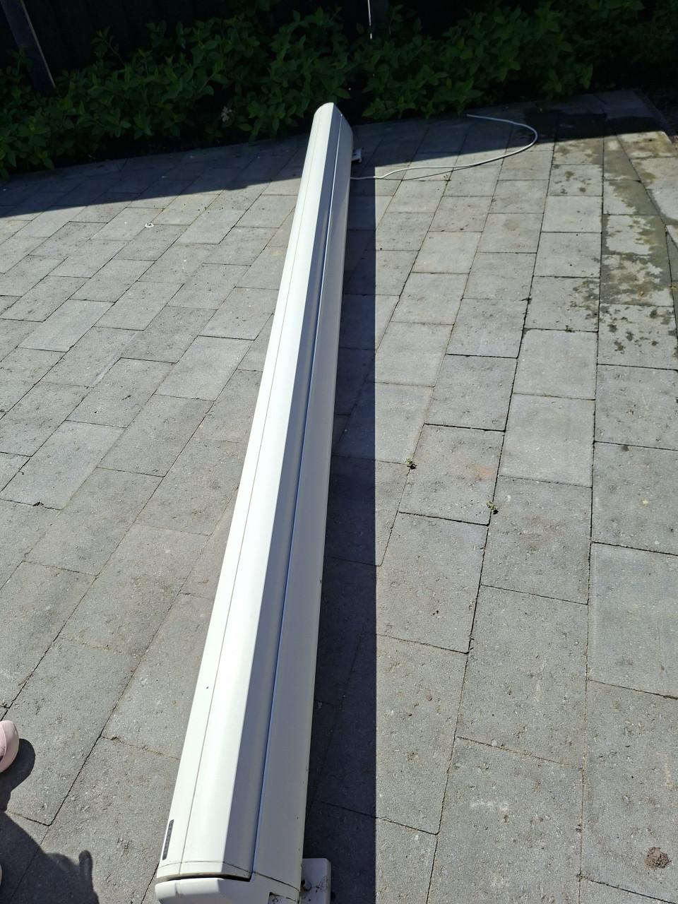 Harol zonnescherm - Heel goed, 292 cm, wit doek, elektrisch