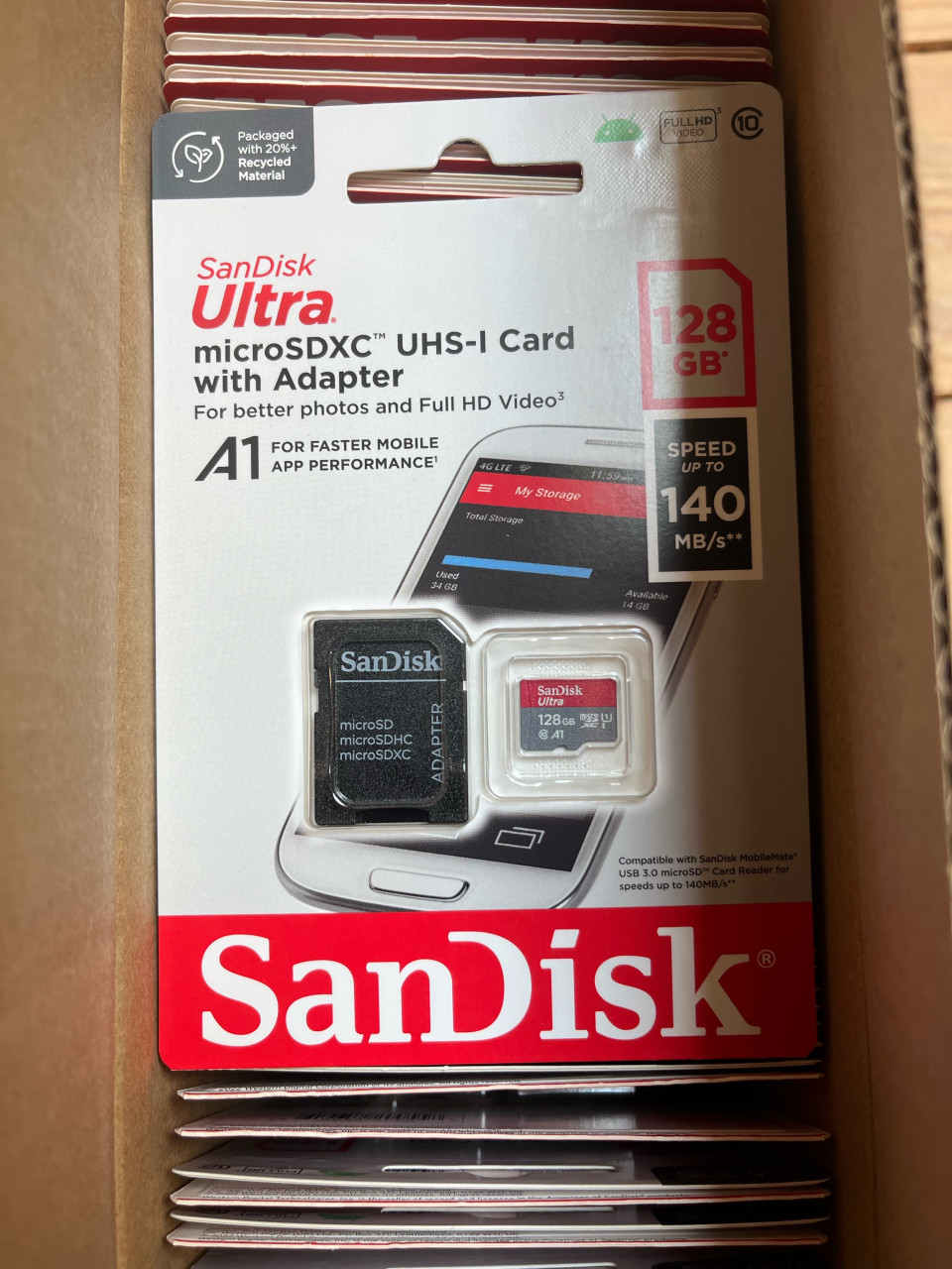 SD kaarten 128 GB 30 stuks