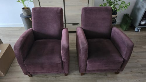 2 bordeaux fauteuils