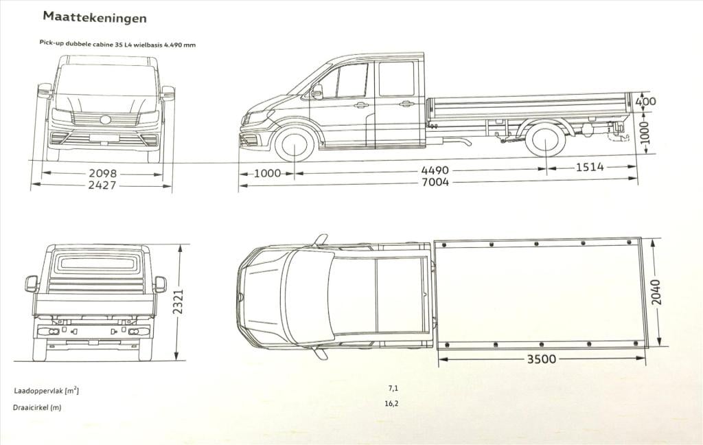 Volkswagen Crafter 35 20tdi 177pk l4 pick-up dubbele cabine| euro6|bpm vrij