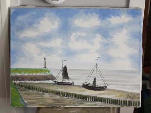 Schilderij J.Vogel- Boten