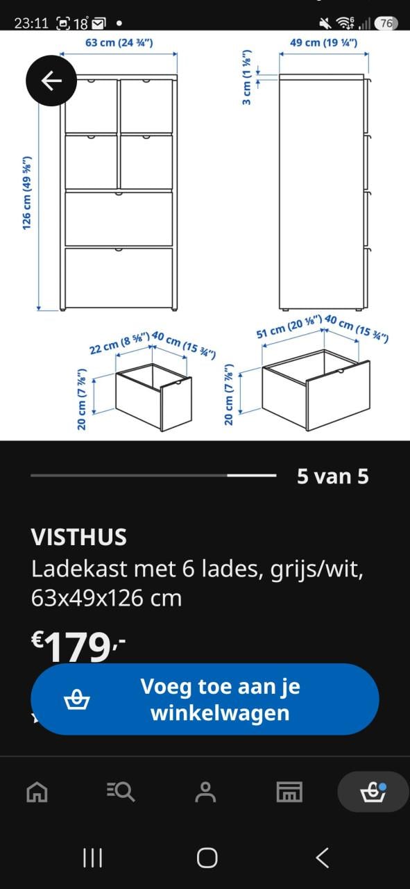 2x Ikea Visthus ladekasten