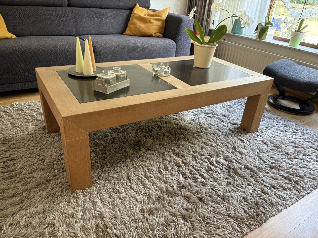 Salontafel met stenen inleg