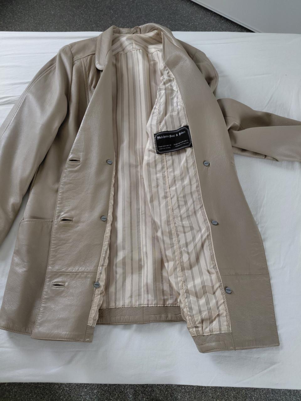 Beige Leren Blazer