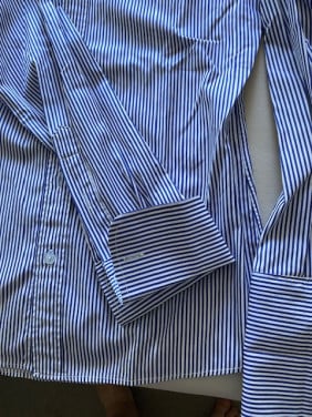 Nieuw overhemd kleine maat XS  blauw/wit streepje  getailleerd