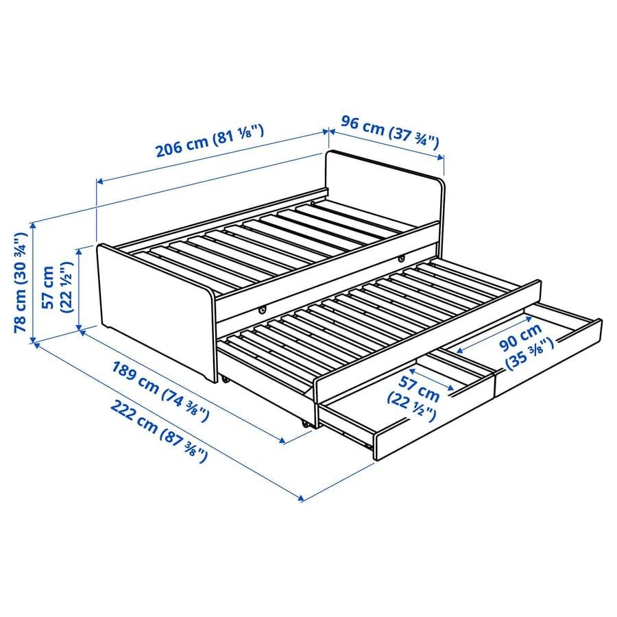 Eenpersoonsbed met onderbed en opberglades