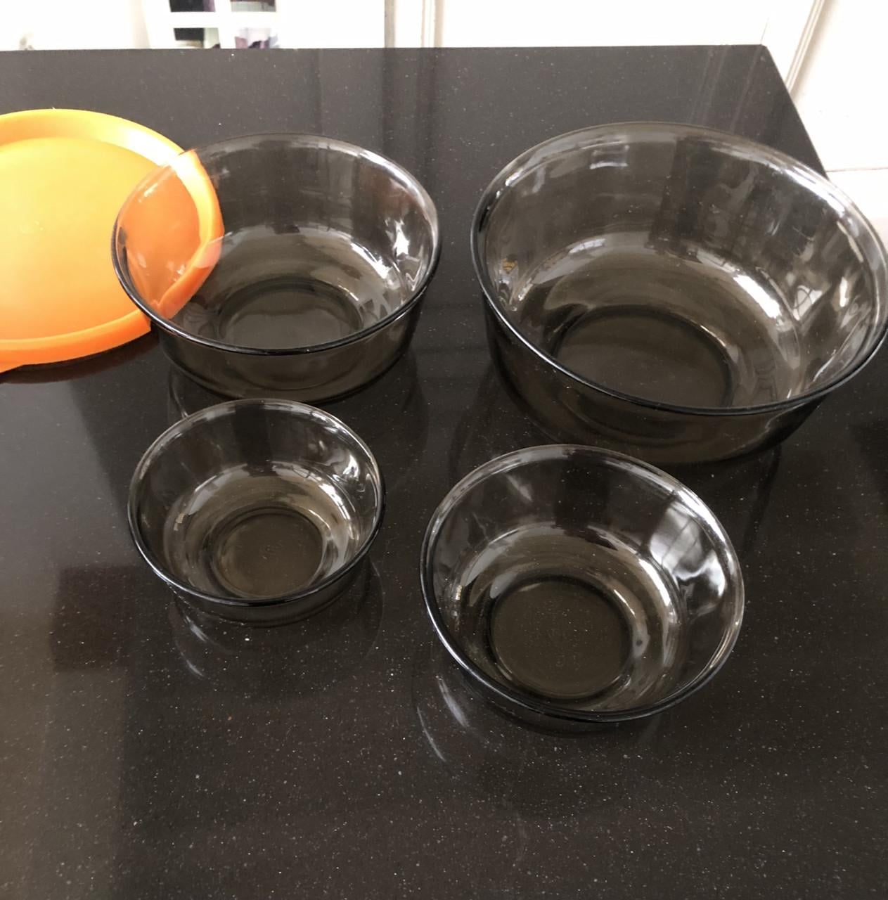 Vintage set rookglas schalen van Arcoroc France