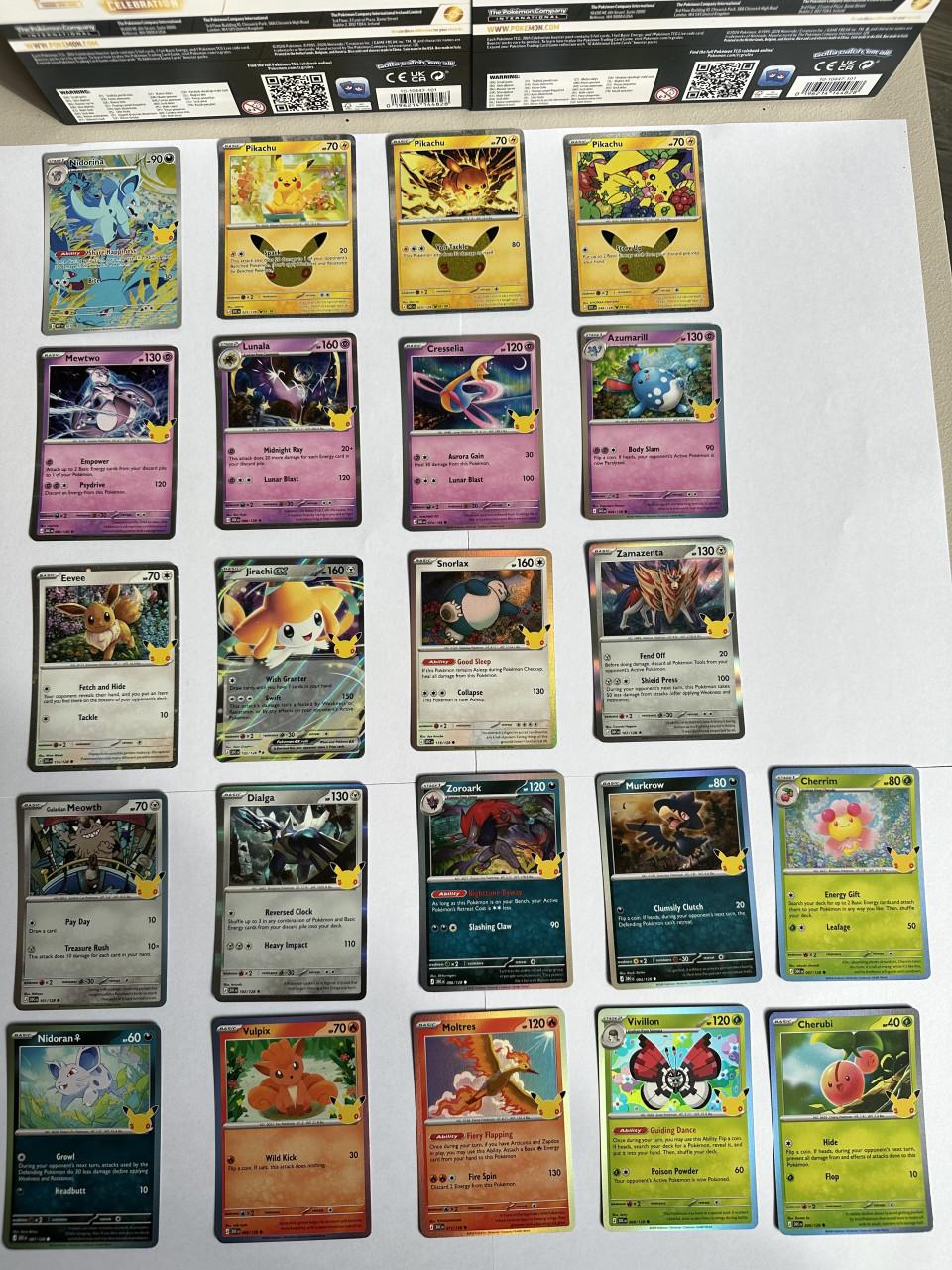 22 pokemonkaarten 30th celebration nieuwe staat