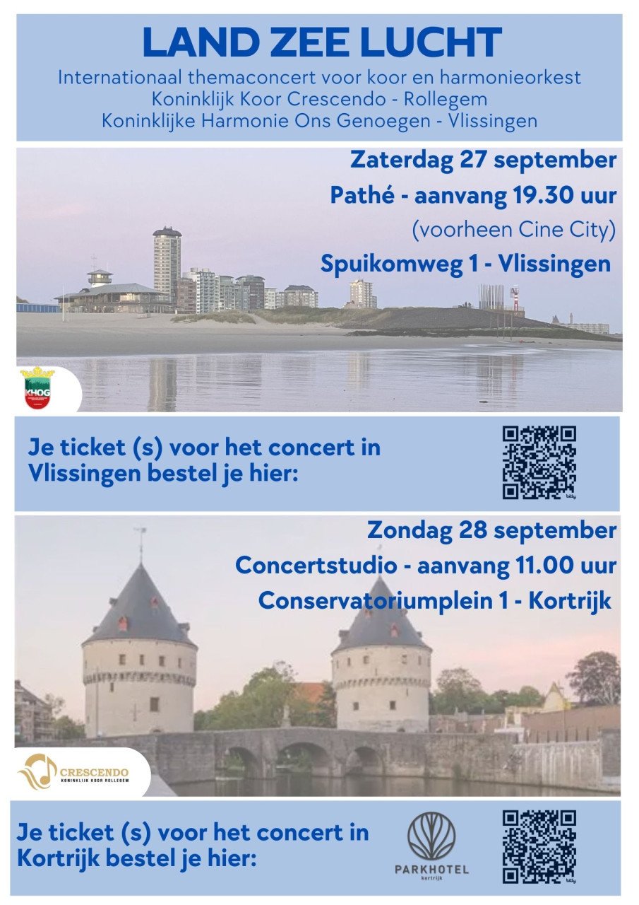 Dubbelconcert koor en orkest: Land, Zee en Lucht