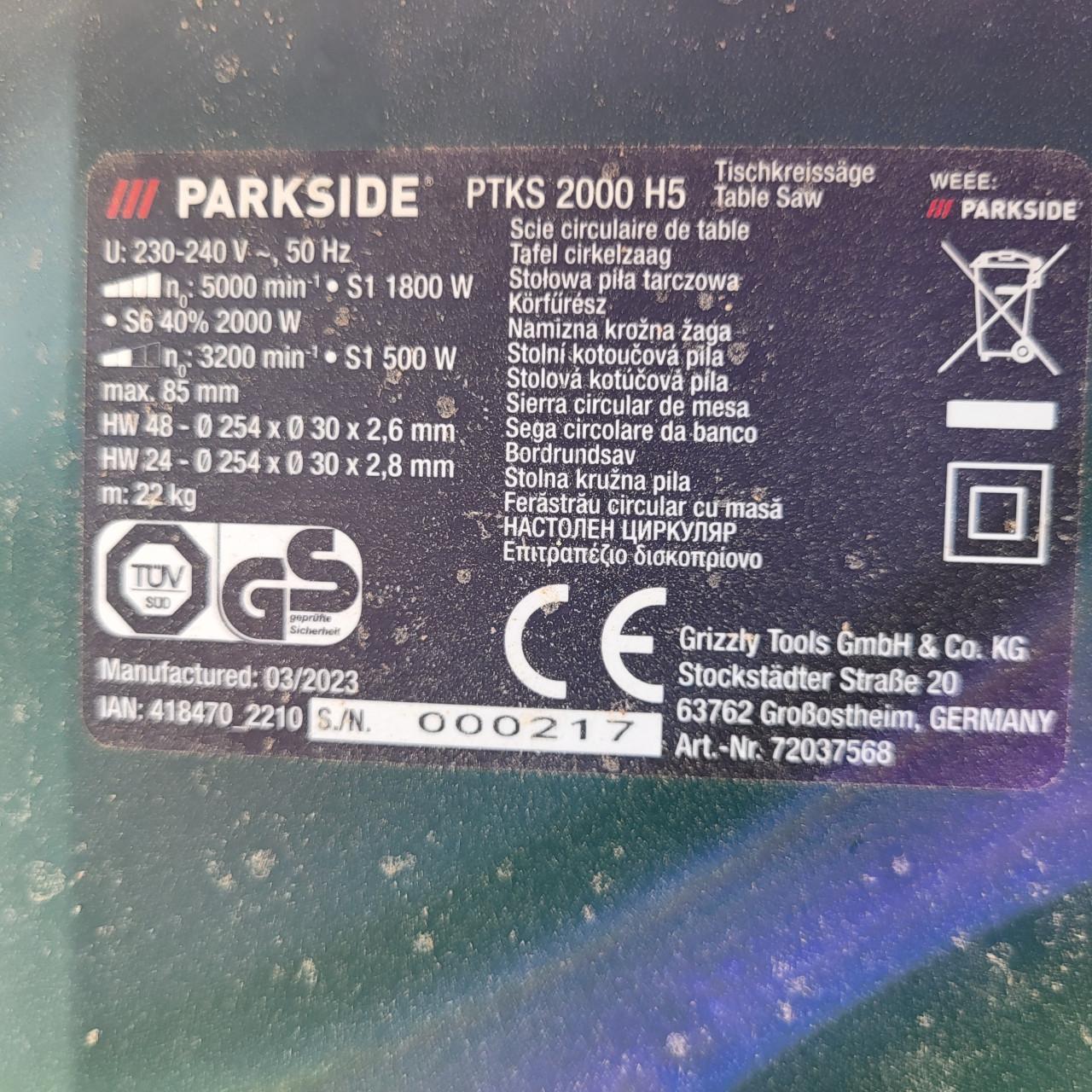 Parkside cirkelzaag
