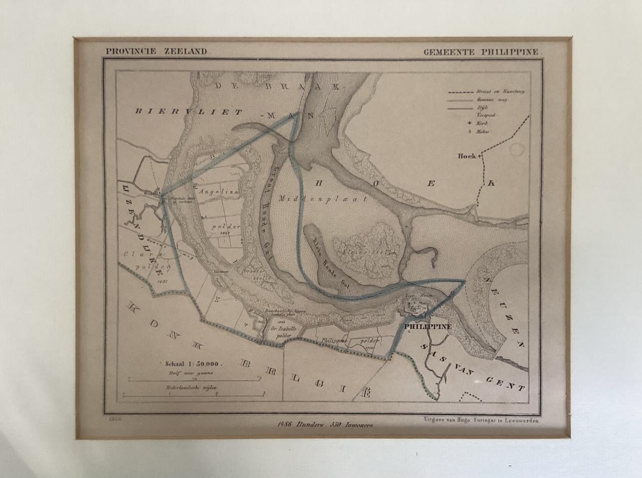 Kaart Philippine en kaart Rilland (Kuijper/Suringar).