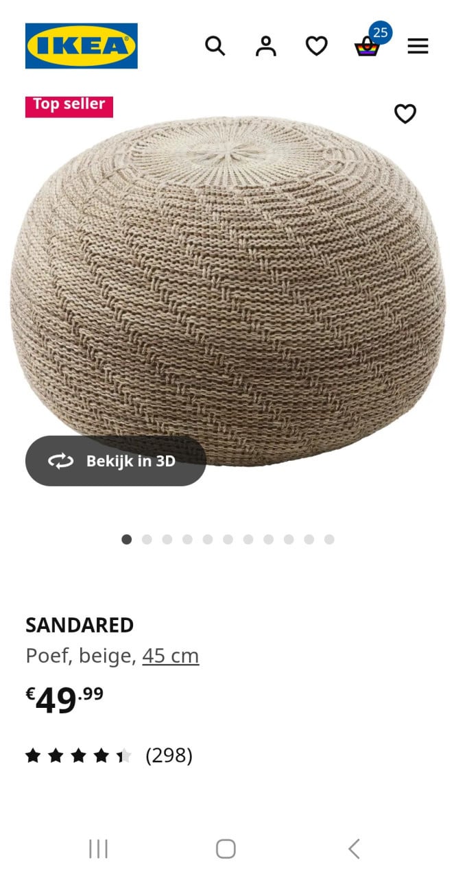 Poef van Ikea