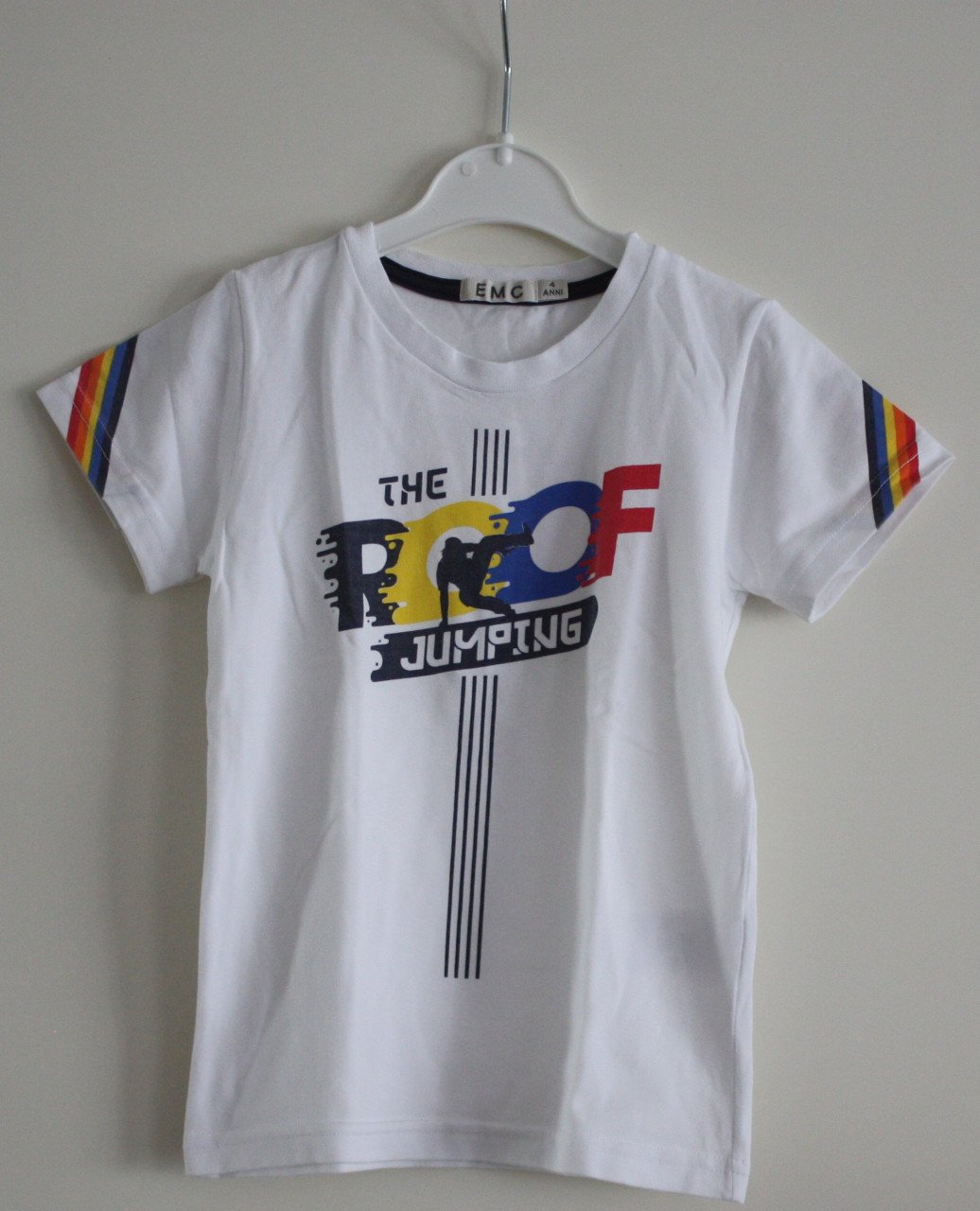 Wit shirt met opdruk  maat 104