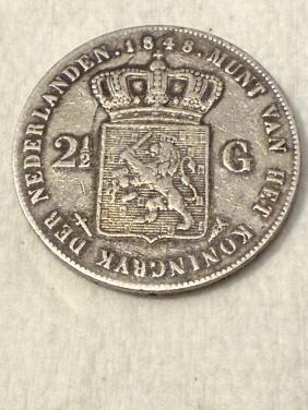 Zilveren 2 1/2 gulden / Rijksdaalder 1848 Koning Willem II
