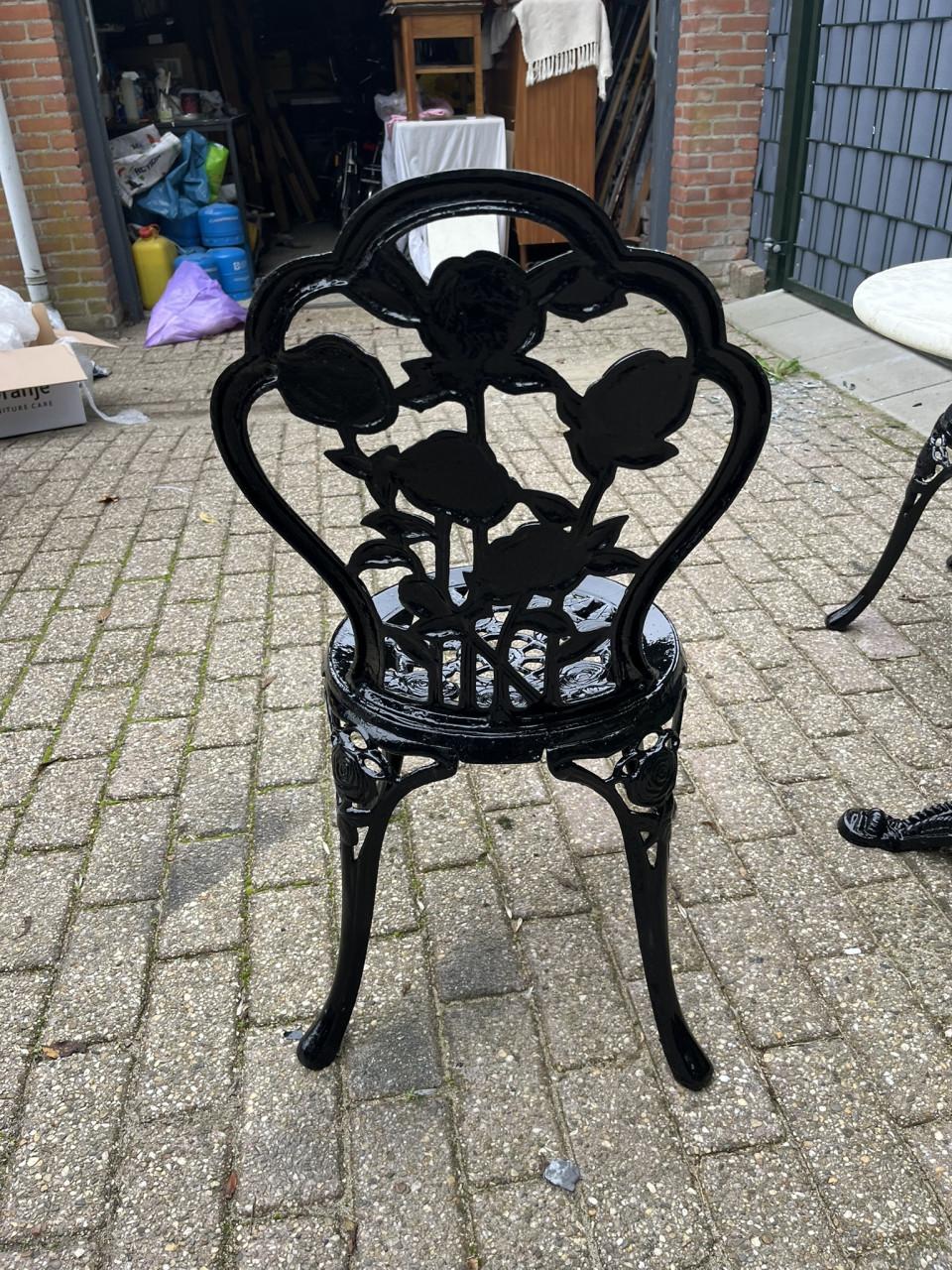 Bistro set, 2 stoelen en 1 tafel, kleur zwart
