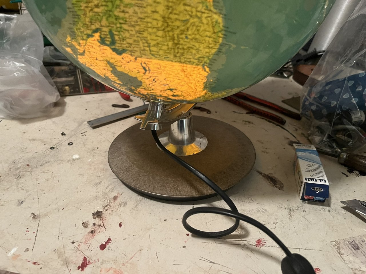 Wereldbol Globe met verlichting