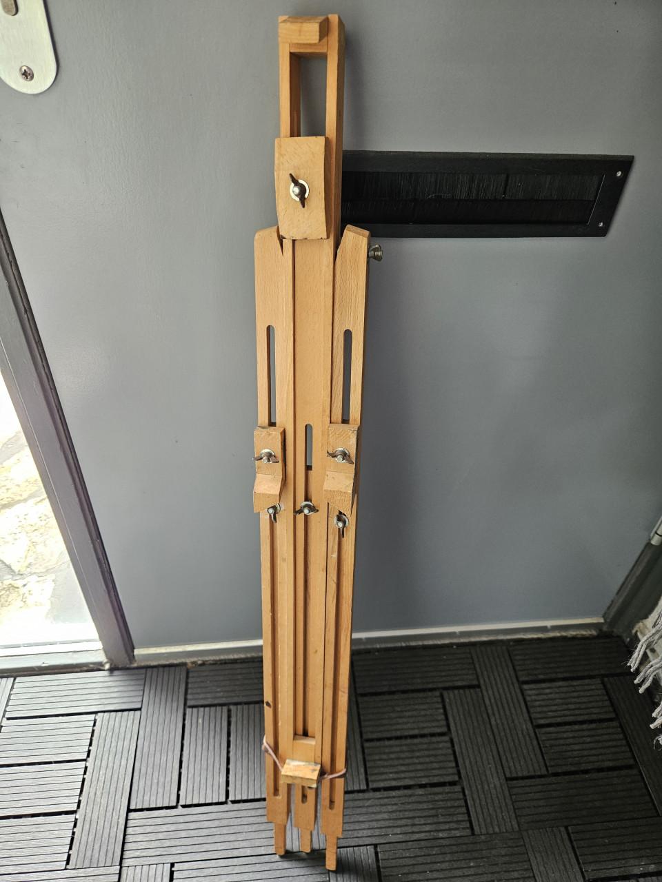 Grote houten vintage schildersezel, opvouwbaar, nette staat