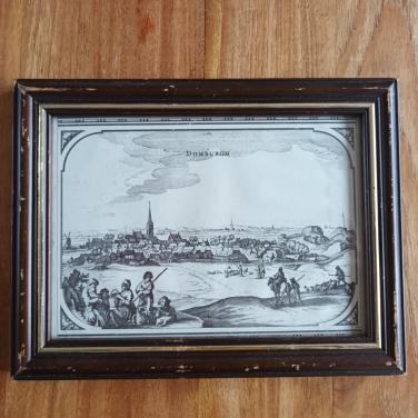 Ingelijste oude prent van Domburg (Domburgh)