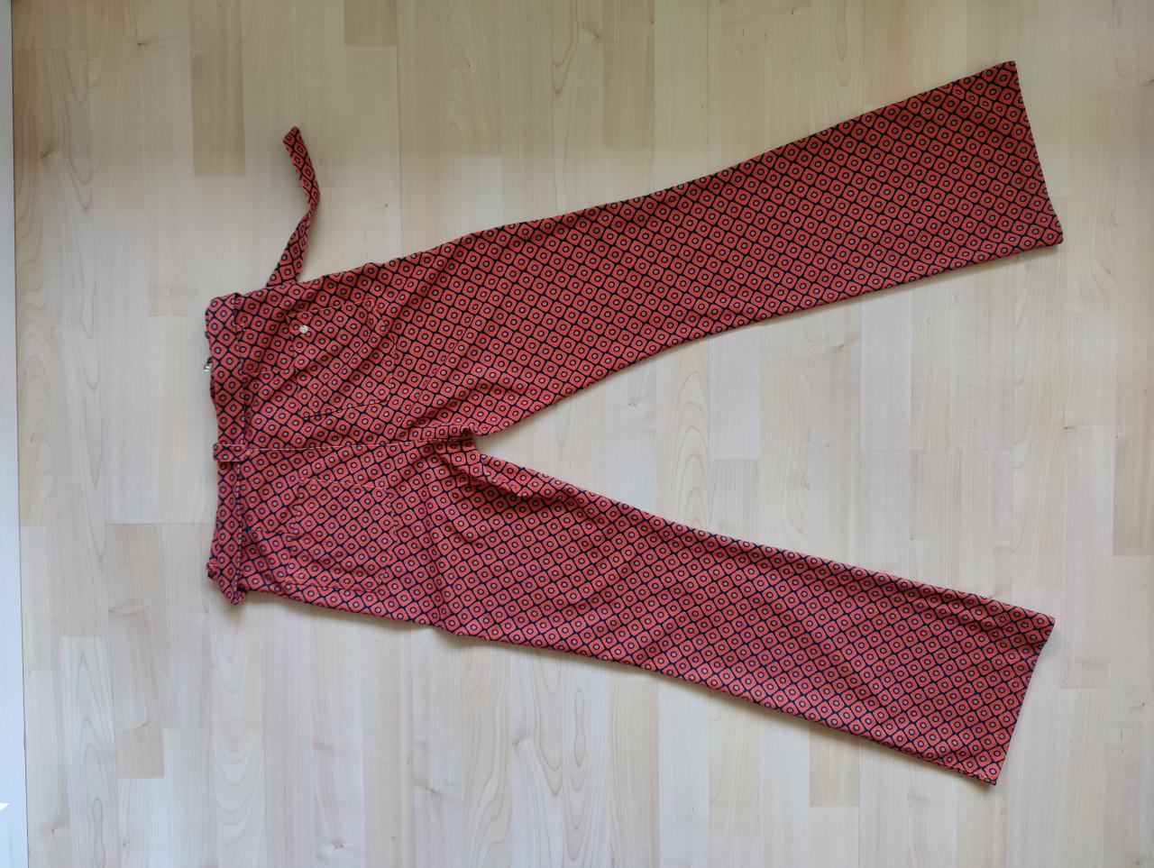 Zizo flared broek retro look oranje rood maat 36