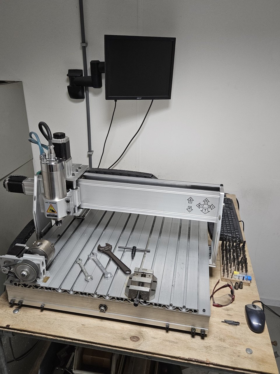 4 assige CNC Frees en Graveer machine