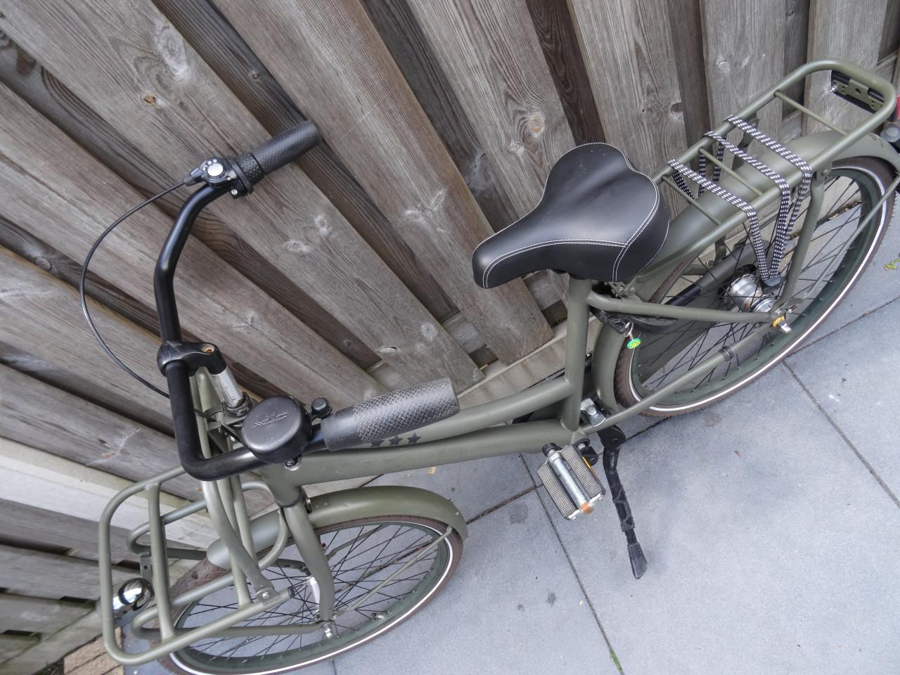 🚲 Stoere meisjesfiets 24 inch – legergroen – 3 versnellingen