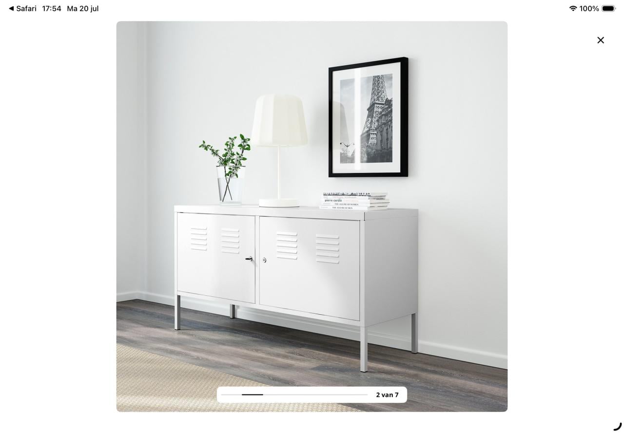 Ikea metalen kastje wit
