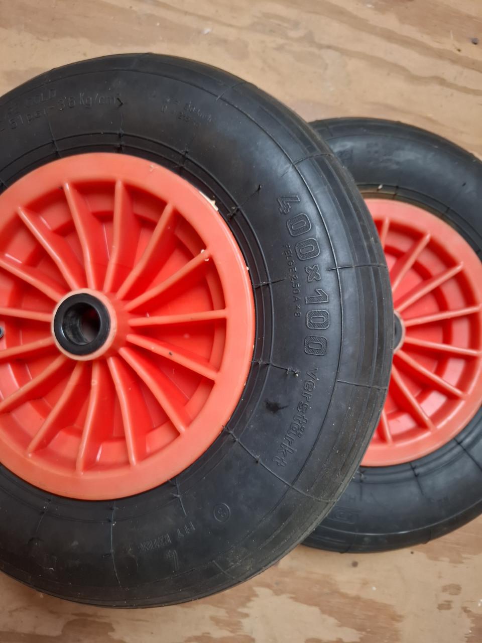 Kunststof luchtband Wielen 2st 400x100