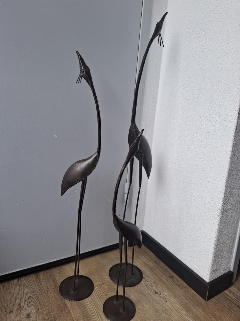 Set 3 metalen kraanvogels