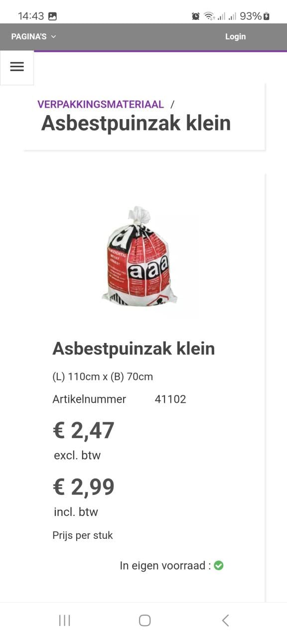 Asbest zakken