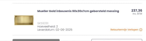 Gouden inbouwnis 2x