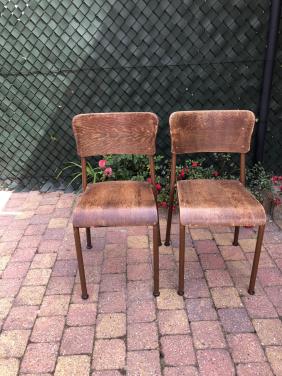 4 stuks vintage schoolstoelen
