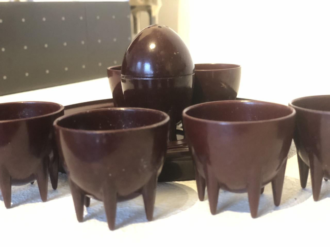 Bakeliet eierdopje en peper- en zoutstel