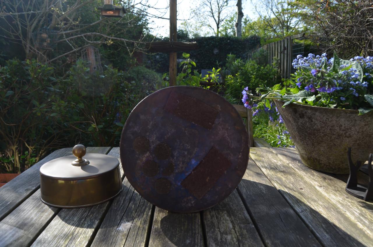 Antieke doofpot half koper half ijzer.