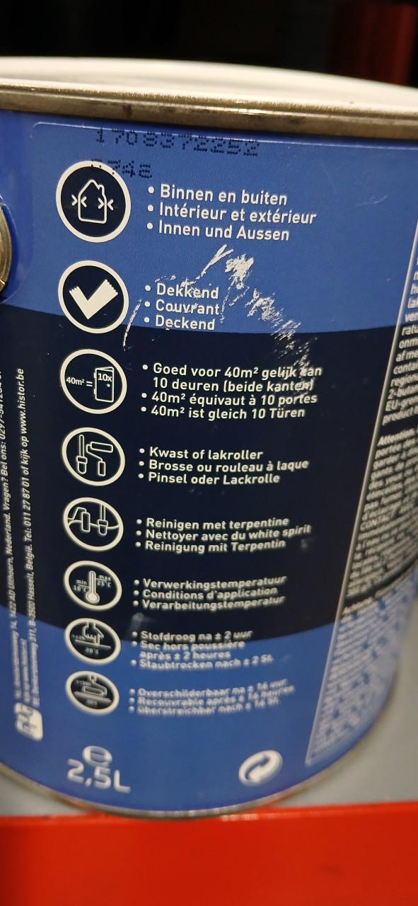 Histor grondverf voor hout kleur wit blik 2.5ltr