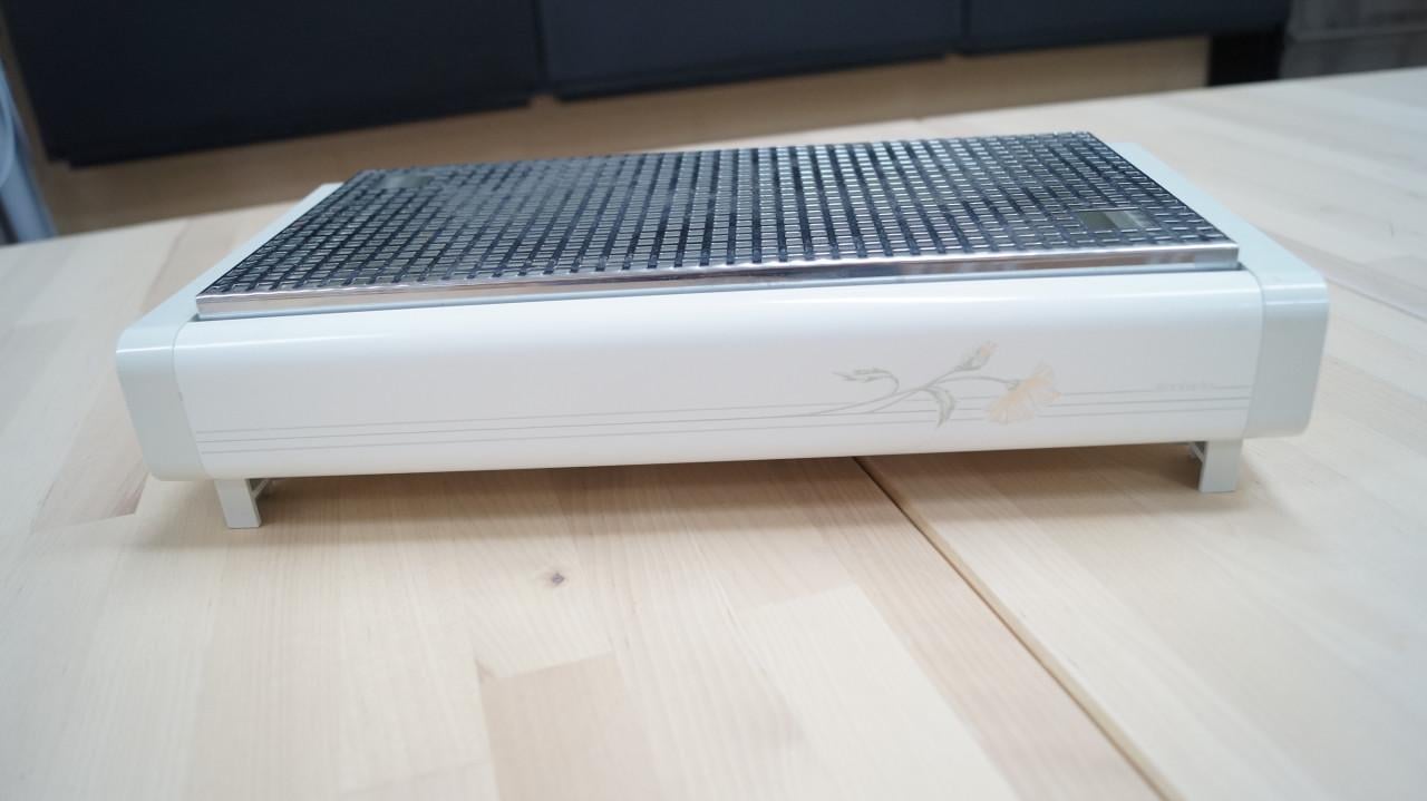 Brabantia 2 pits vintage rechaud met strepen en bloem patroon.