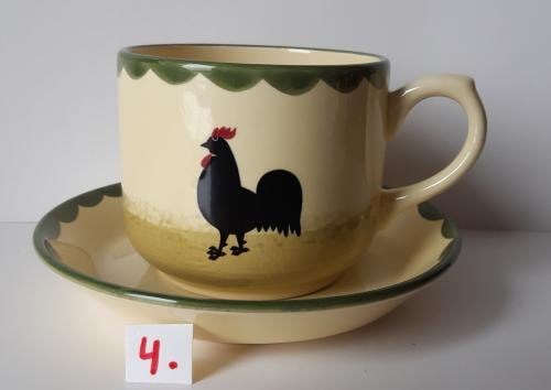 Kip en haan servies: 1 soepkop + 1 schotel