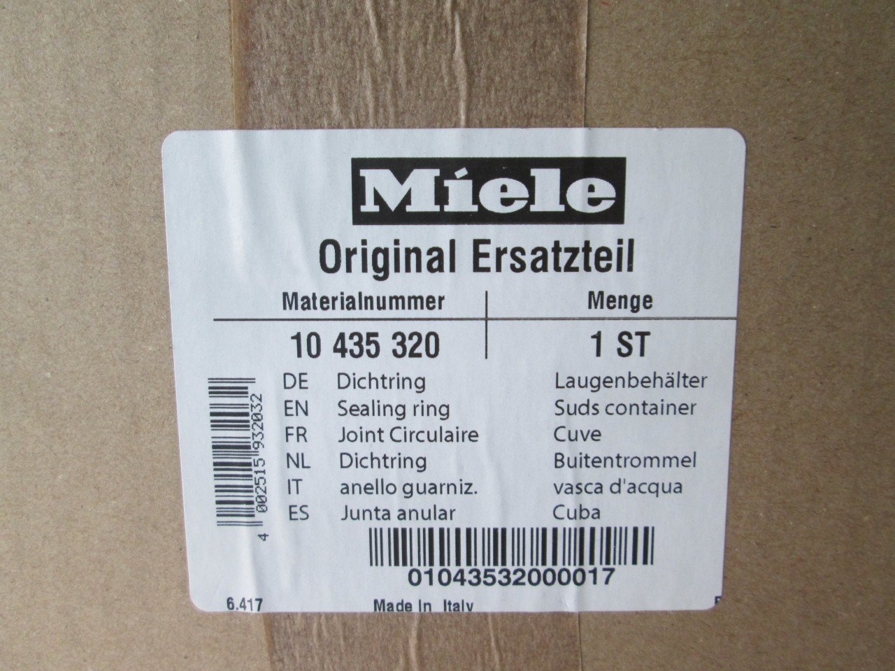 Manchet voor MIELE wasmachine WKB 130 NIEUW