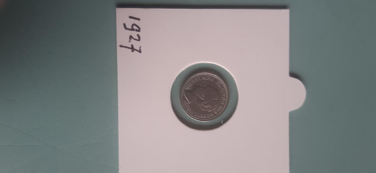 Zilveren dubbeltjes wilhelmina 1927 6 stuk