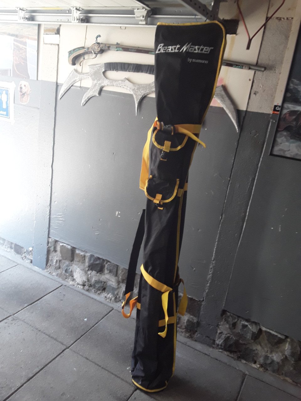 Te koop strandsteun en foedraal shimano
