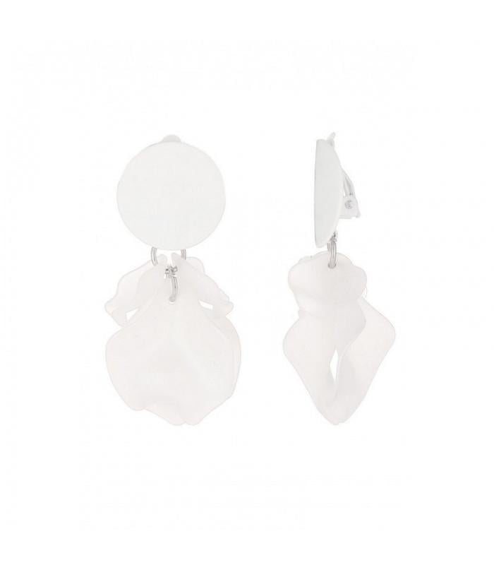 Oorclips wit met leuke hangertjes