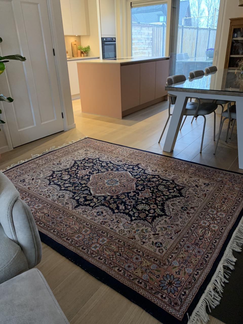 💖Schitterend Sfeervol Oudroze Handgeknoopt Keshan Vloerkleed💖