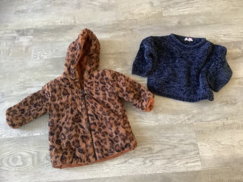 Teddy Winterjas + Trui - maat 86/92
